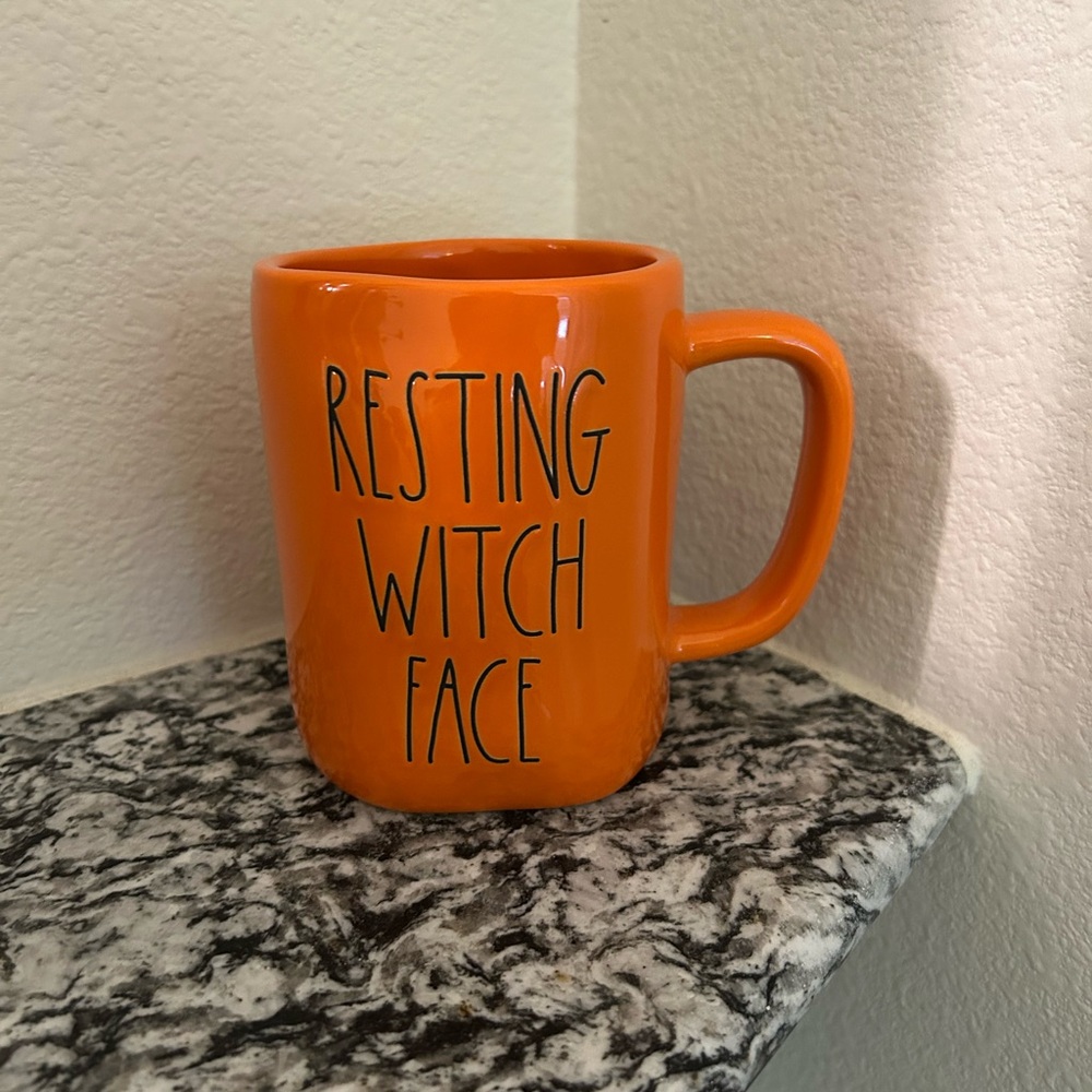 Rae Dunn Orange Mug - Resting Witch Face